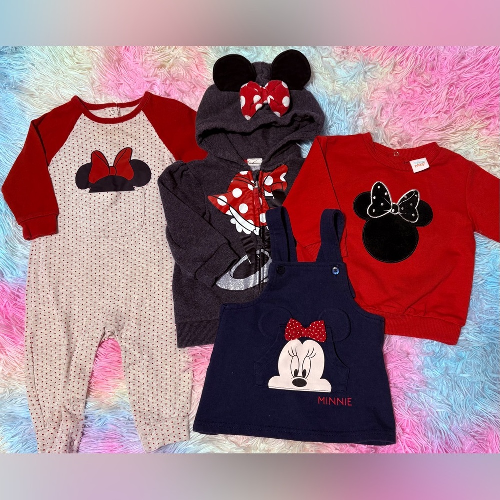 Disney Minnie Mouse Red and Black Baby Outfit Collection 6/12M